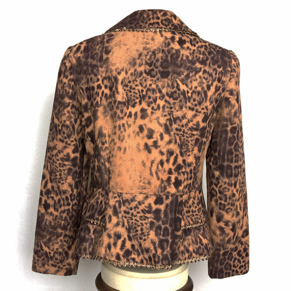 Joseph Ribkoff Beaded Soft Cheetah Print jacket 8 - Picture 2 of 7